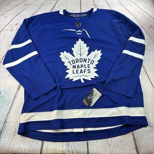 New Adidas Climalite Toronto Maple Leafs Blue Authentic Home Jersey Men Sz 60
